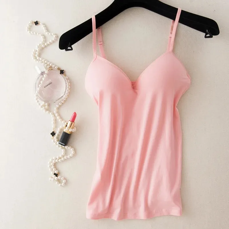 2024 Retro Vintage Basic & Casualหดลมผู้หญิงBraสปาเก็ตตี้สายคล้องคอVคอเสื้อกั๊กCami Tank Topsเสื้อเสื้อ — image 10