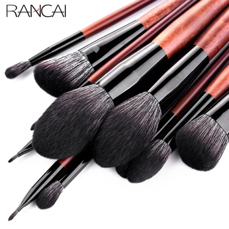 12 pennelli per trucco di alta qualità Set fondotinta in polvere, fard, ombretto, spugna, pennelli in morbida fibra di lana, strumenti cosmetici per capelli — image 3