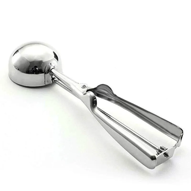 Isske Køkkenværktøj 3 Størrelse Rustfrit stål Fjederhåndtag Mos Kartoffel Vandmelon Kugle Scoop Hjem Køkkentilbehør — image 5
