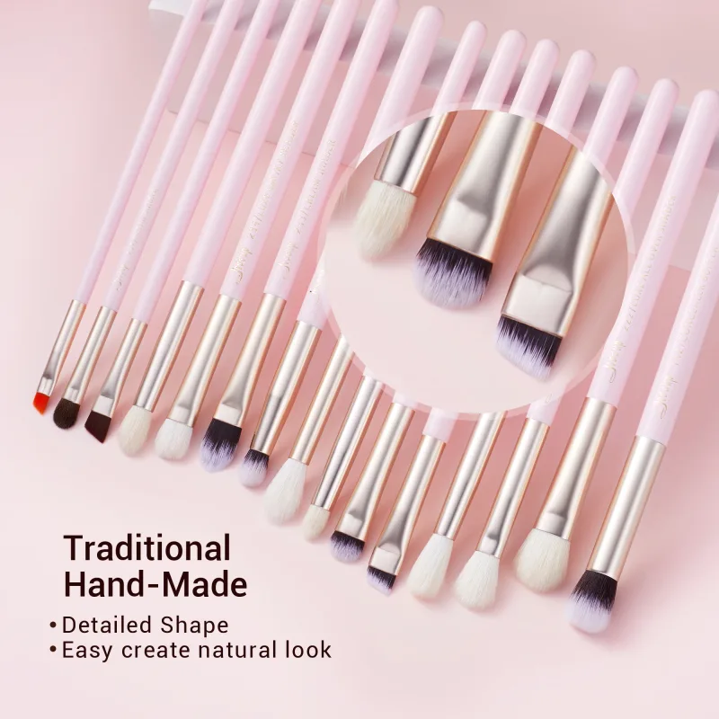 Jessup แปรงแต่งหน้าชุด 15 ชิ้น Eye Make up Brush อายแชโดว์ Eyebrow Liner Blending คอนซีลเลอร์เครื่องสำอางค์ชุดเครื่องมือแปรงผมแพะ — image 3