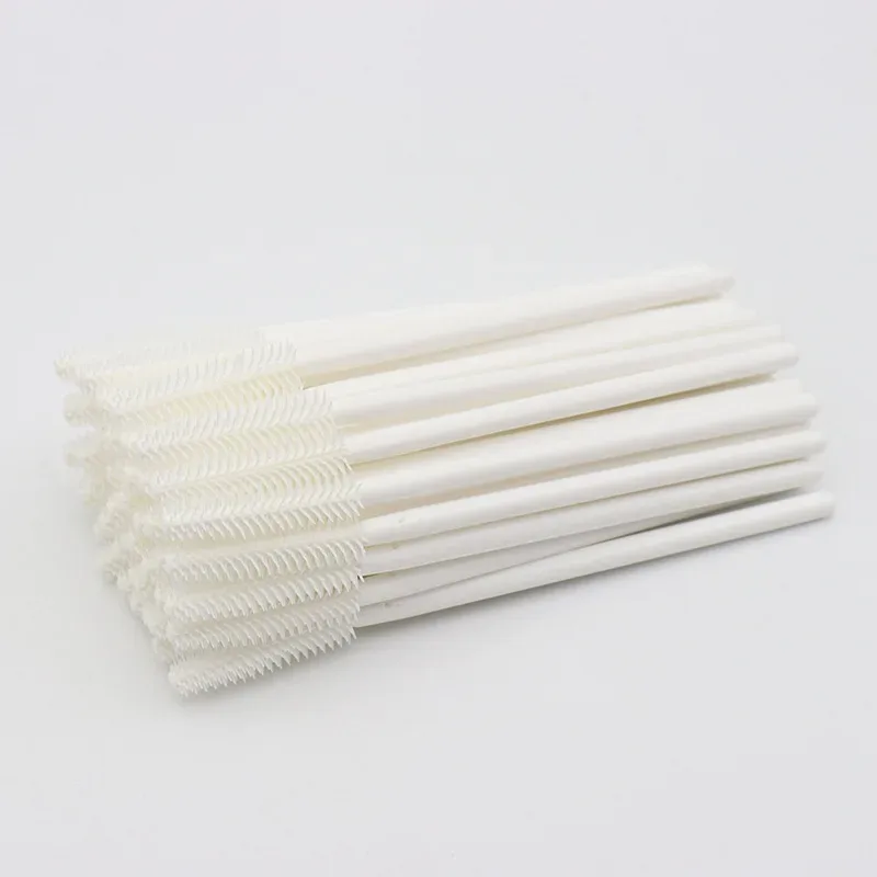 50pcs 일회용 실리콘 속눈썹 브러쉬 스풀 마스카라 완드 빗 스틱 브로우 브러쉬 속눈썹 연장 메이크업 화장품 도구
