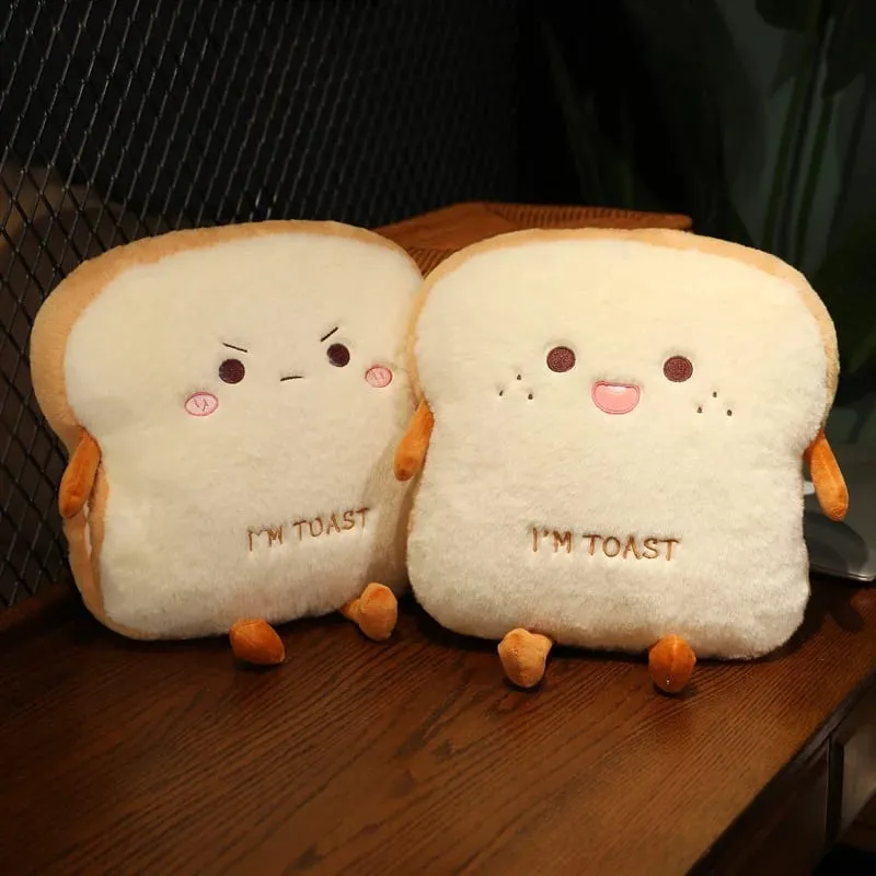 ตุ๊กตาขนมปังหมอนน่ารักจำลองอาหาร Toast ตุ๊กตานุ่มมืออุ่นหมอนเบาะตกแต่งบ้านของเล่นเด็กวันเกิด... — image 4