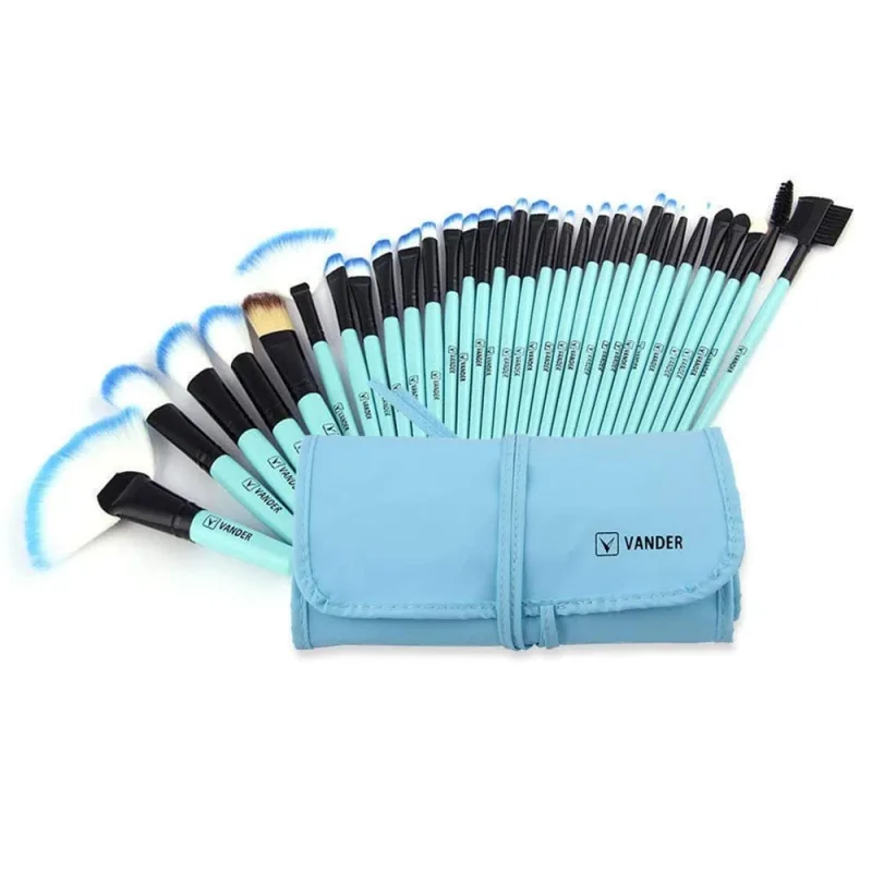 Set di pennelli per trucco 32 pezzi Pennello per fondotinta professionale in polvere per contorno ombretto per sfumare colori multipli — image 9