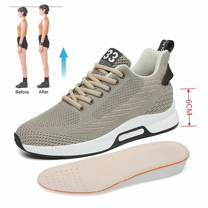 Große Größe Aufzug Schuhe Männer Turnschuhe Erhöhung Schuhe Höhe Erhöhen Schuhe Einlegesohlen 6CM Mann Täglichen Leben Höhe Zunehmende schuh — image 2