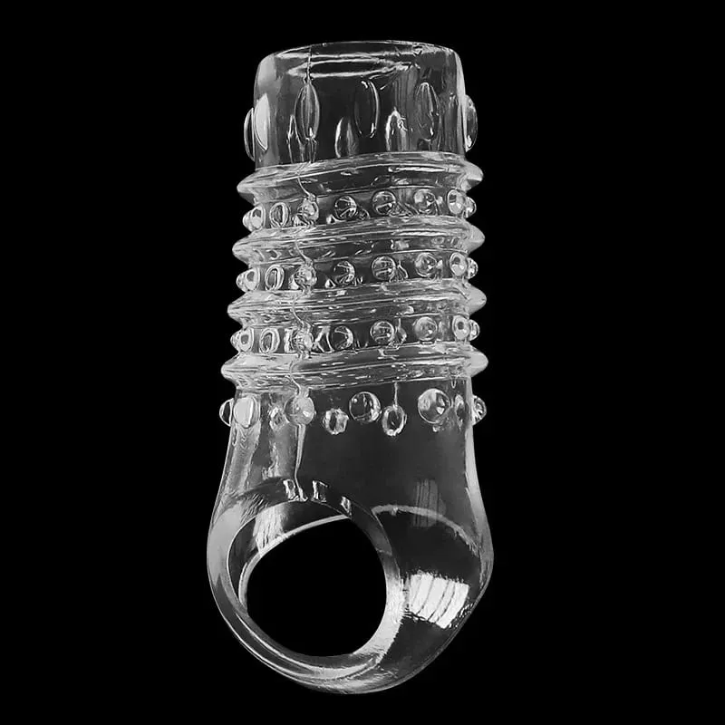 Transparent/Black Penis Extender Sleeve Reusable Condoms Penis Rings Enlargement Enhancer Delay Ejaculation Sex Toys for Men — image 3