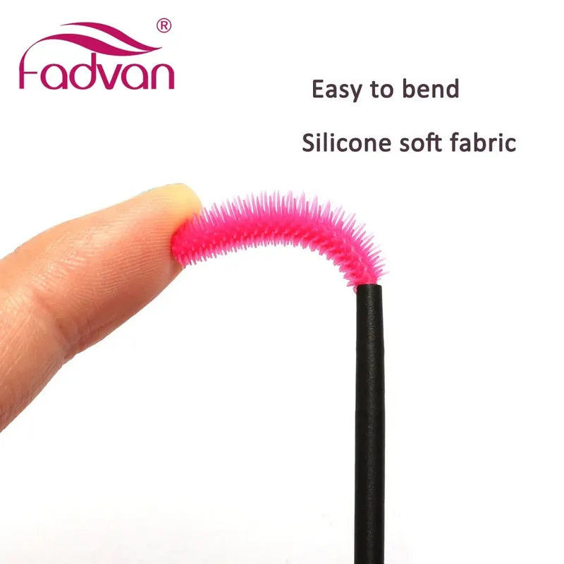 Fadvan 50 st/pack Silikonborstar Engångsögonfransverktyg Kam Mascara trollstavar Sminkborstar Individuell applikatorsats för ögon — image 3