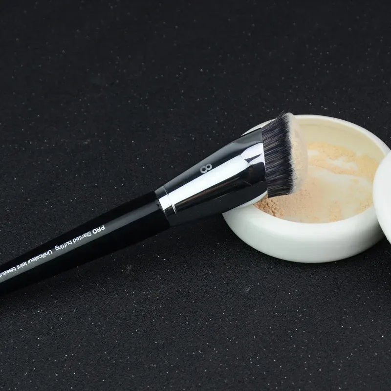 1 keping Pro Slanted Buffing Berus solek Foundation Angled #88 Berus solek Foundation Cecair bb cream pemegang kayu kosmetik — image 4