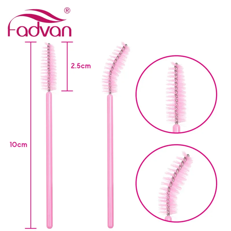 Fadvan 50 Buah/Pak Kuas Makeup Plastik Tongkat Mikro Alat Sikat Bulu Mata Palsu Perlengkapan Ekstensi Bulu Mata Hitam/Merah Muda/Berwarna — image 4
