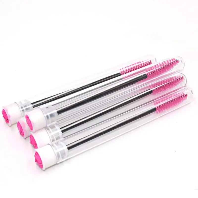 1-10pcs 핑크 속눈썹 브러쉬 속눈썹 연장을위한 재사용 가능한 눈썹 브러쉬 크리스탈 속눈썹 브러쉬 마스카라 튜브 메이크업 핫 세일 — image 1