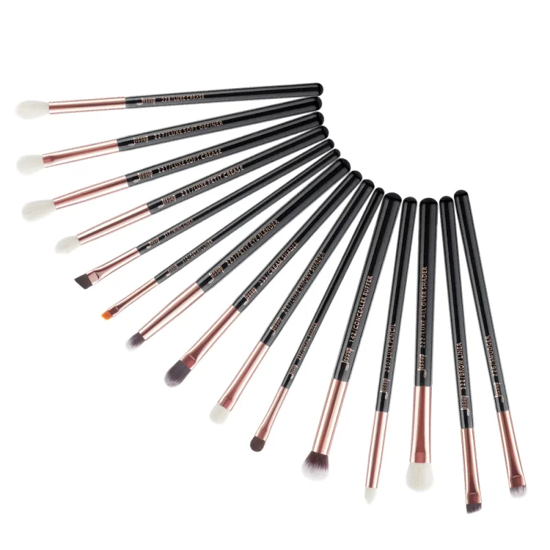 Jessup แปรงแต่งหน้าชุด 15 ชิ้น Eye Make up Brush อายแชโดว์ Eyebrow Liner Blending คอนซีลเลอร์เครื่องสำอางค์ชุดเครื่องมือแปรงผมแพะ — image 10