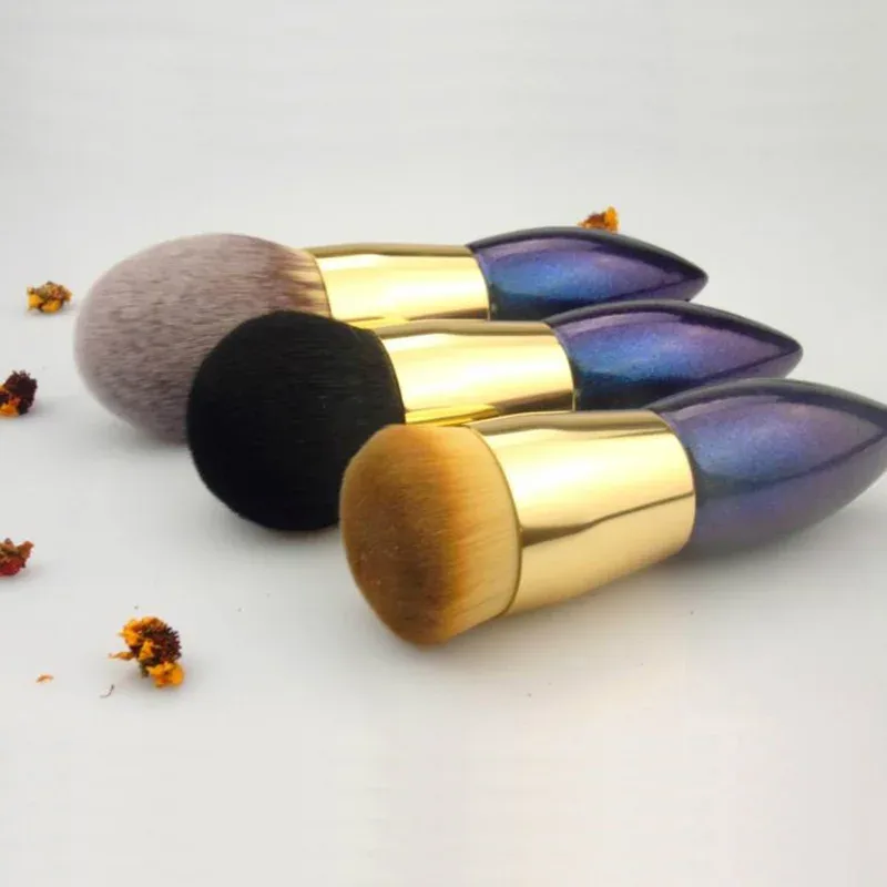 Professioneller handgemachter Make-up-Pinsel mit kurzem Griff, Gesichtspuder- und Foundation-Pinsel, weiche Make-up-Pinsel aus synthetischen Fasern — image 2