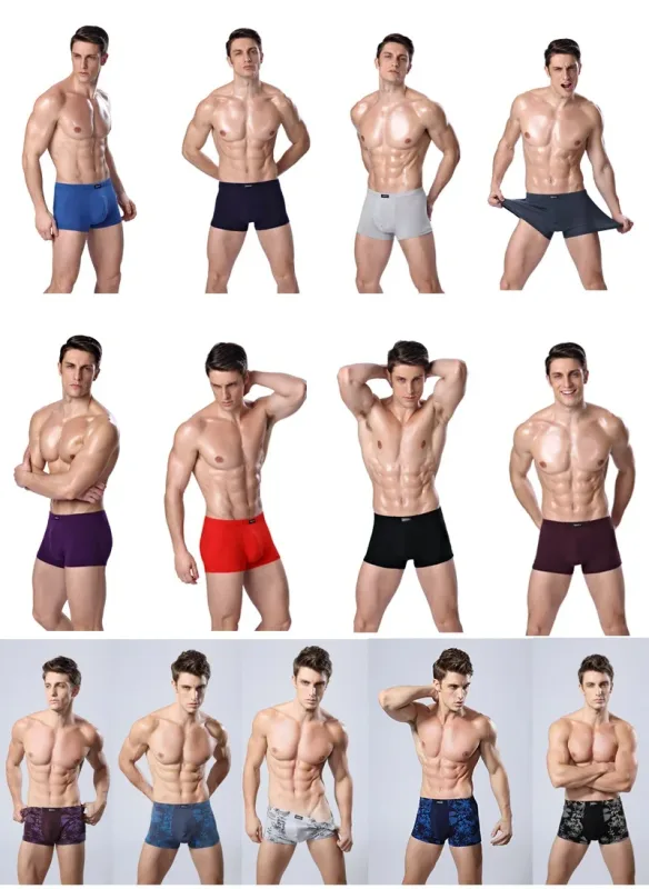 5Pcs Top Quality Men Underwear Boxer Shorts Men's Sexy Solid Underpants Boxershorts Boxer For Mens Male Panties Cotton plus Size — image 4