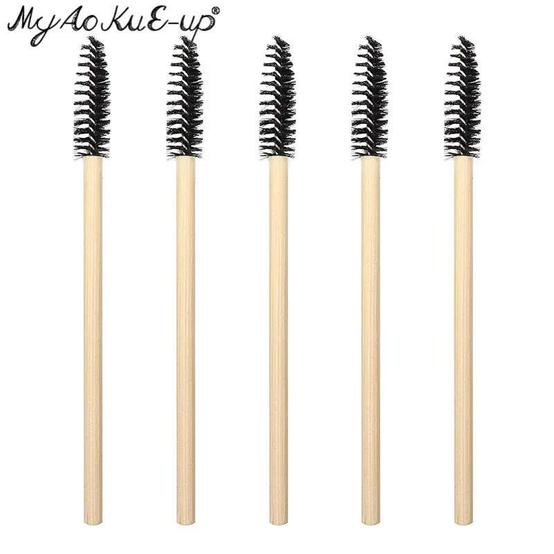 Wooden Makeup Mascara Brushes Wand Disposable Cosmetic Makeup Eyebrow Brush Applicator Eyelash Extension Cosmetic Brushes Tools — image 6