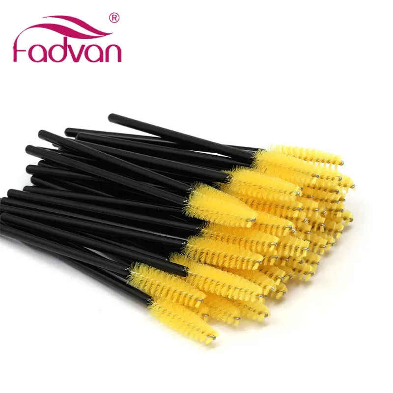 Fadvan 50 Buah/Pak Kuas Makeup Plastik Tongkat Mikro Alat Sikat Bulu Mata Palsu Perlengkapan Ekstensi Bulu Mata Hitam/Merah Muda/Berwarna — image 6