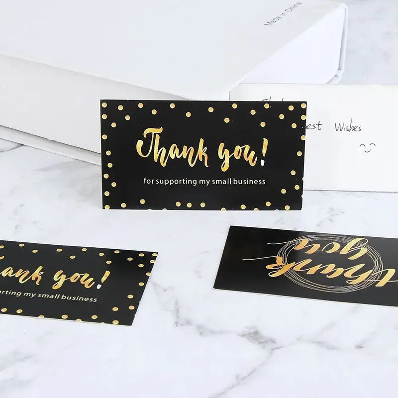 50PCS Thanks Greeting Cards Thank You Card For Supporting My Small Business Paper Seal Label Party Gift — image 2