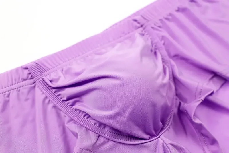 Biancheria intima da uomo sexy Boxer Solido sottile Mutandine di seta di ghiaccio Uomo Traspirante Vita bassa U Custodia convessa Mutande Uomo Cueca Calzoncillo — image 28