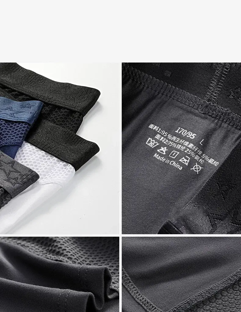 Intimo uomo Boxer modali Pantaloncini Hombre Solid Mesh Custodia traspirante Mutandine Uomo Gamba lunga Mutande Cueca Calzoncillos XL-6XL — image 9
