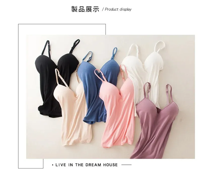 2024 Retro Vintage Basic & Casualหดลมผู้หญิงBraสปาเก็ตตี้สายคล้องคอVคอเสื้อกั๊กCami Tank Topsเสื้อเสื้อ — image 6