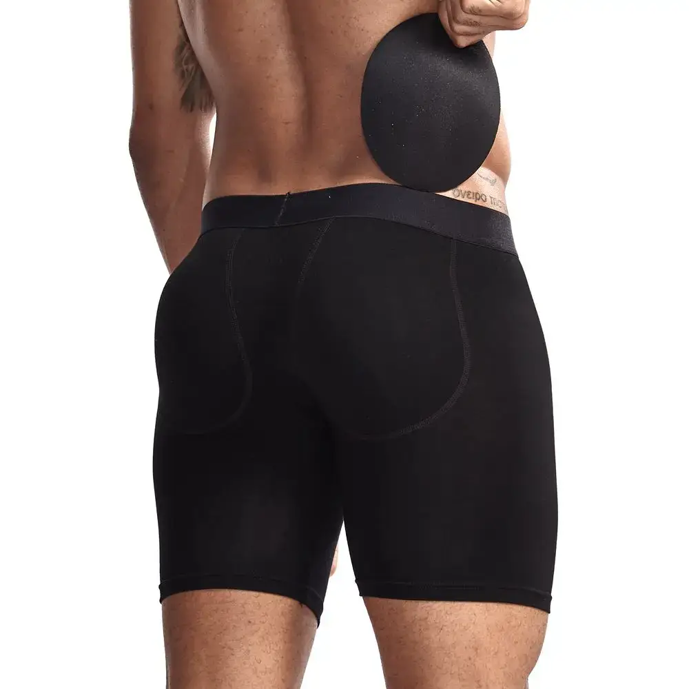 Sexy Butt Lifting Underwear Men Padded Boxer Enhancing Hips Push Up Cup Underpants Bulge Pouch Boxers Shorts Breathable — image 23