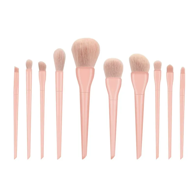 Make-up-Pinsel-Set, 10 Stück, Orange/Rosa/Blau/Grün, Lidschatten, Eyeliner, Make-up-Pinsel, Naturhaar, Foundation, Puder, Rouge — image 6