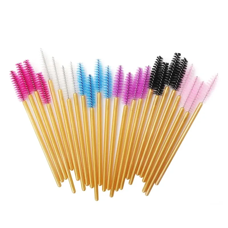 50 Pcs/Set Eyebrow Mascara Wand Eyelash Spoolie Brushes Wholesale Mix Disposable Lash Wands Eyelash Extension Brush Makeup Tools — image 4