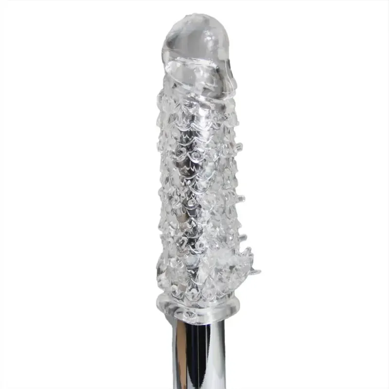 Fiskeskæl Form Delay Penis Extender Genanvendeligt ærme til mænd Clit MASSAGE GSpot Squirt Dildo Extension Sexprodukter Cockringe — image 6