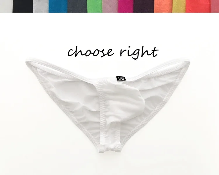 Men's Ultra Low Waist G-String Buttock Briefs Thin Ice Silk Translucent Sexy Underwear Breathable Lightweight Low Rise — image 17