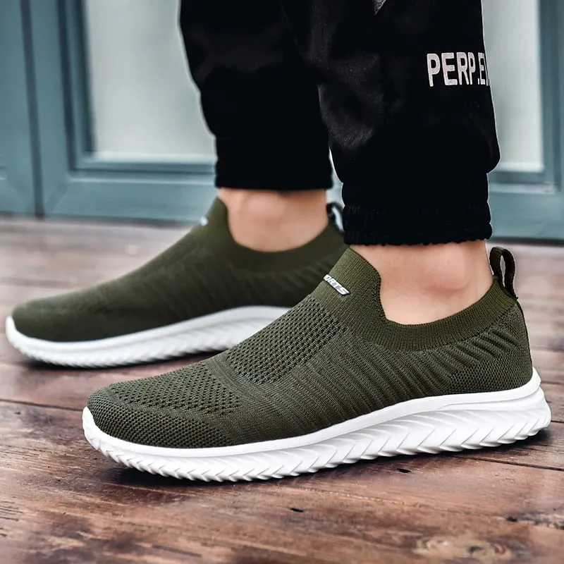 Uomini Vulcanize Scarpe Maglia Scarpe Da Uomo Leggere E Comode Scarpe Da Ginnastica da uomo 2025 Autunno Moda Slip On Appartamenti Scarpe Mocassini Maschili
