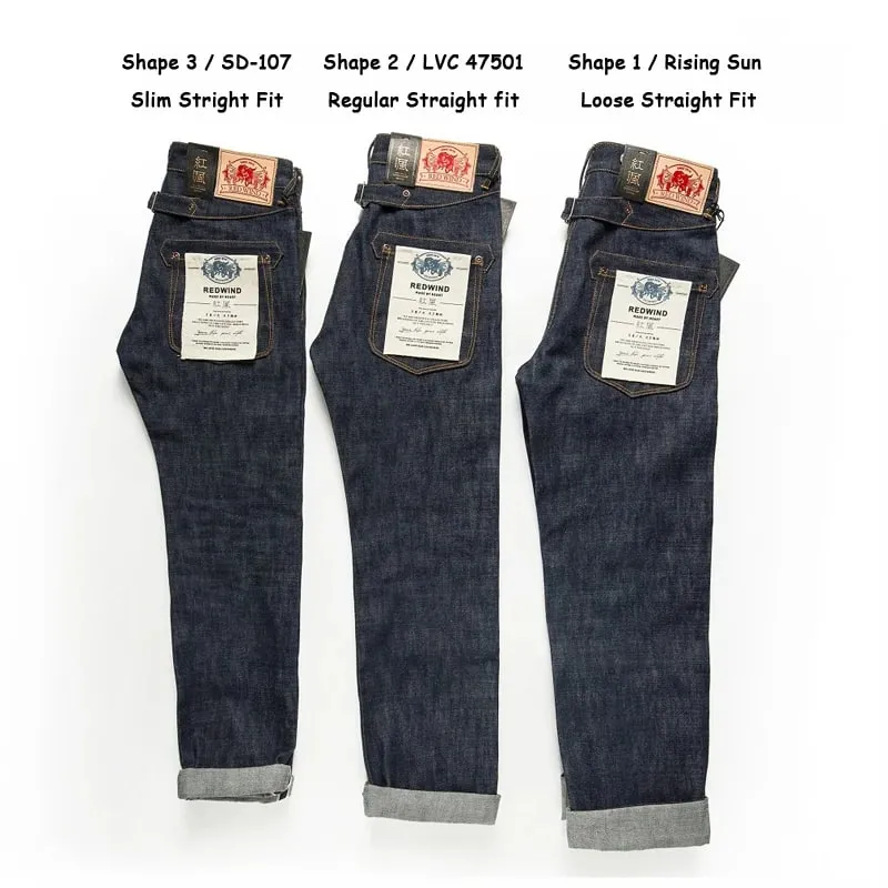 Red Tornado Blacksmith Buckle Back Jeans 16.5oz Mentah Selvedge Denim Kaki Lurus — image 6