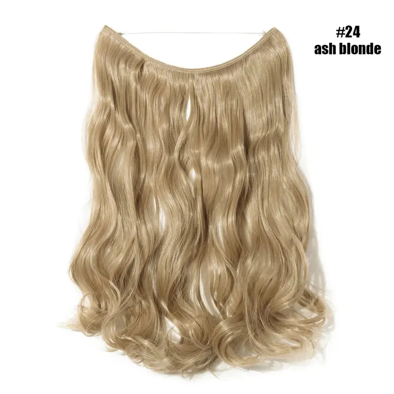 Synthetic Invisible Wire No Clips In Hair Extensions Secret Fish Line Hairpieces Hair Extensions For Women Daily — image 32