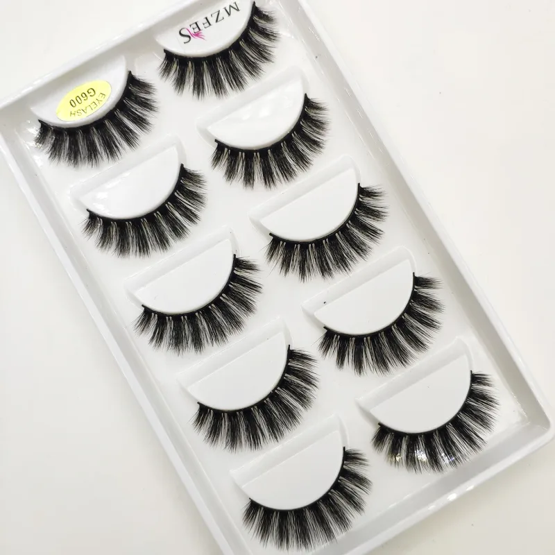 5 쌍 3D 밍크 가짜 속눈썹 부드러운 속눈썹 고양이 눈 속눈썹 메이크업 Faux Cils Cilios Maquiagem H13 MINI CAT E01
