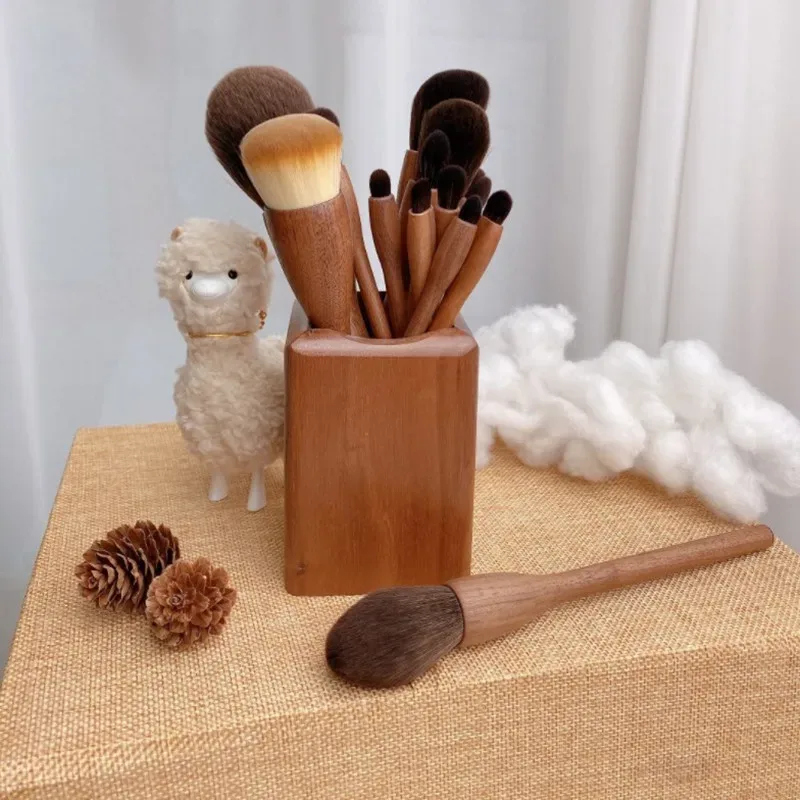 Make-up-Pinsel-Set aus Holz, für Kosmetik, Puder, Rouge, Foundation, Bildhauerei, Lidschatten, professionelle Schönheit, Make-up-Pinsel — image 5