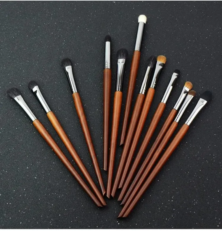 Pinceaux de maquillage pour les yeux, fard à paupières, surligneur, pli, détail des sourcils, brosse pour les yeux fumés, poils de chèvre, 1 pièce — image 6