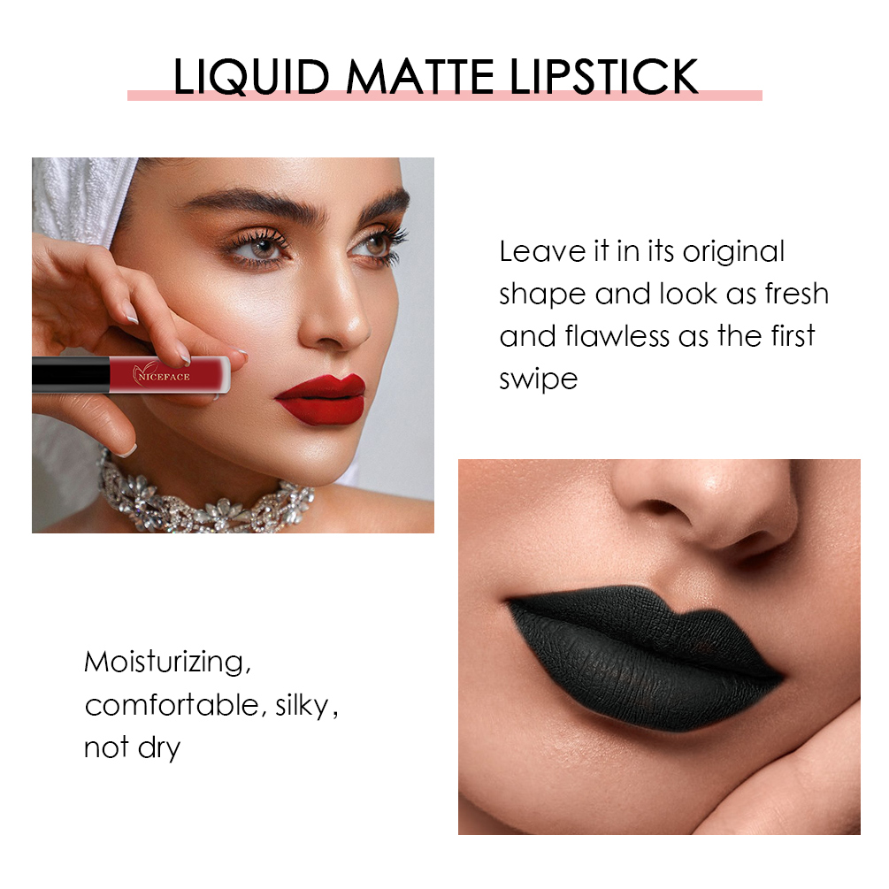 Nude Liquid ลิปสติก Waterproof Velvet Matte Lip Gloss Long Lasting Non-stick Cup Lip Tint แต่งหน้า Pigment เครื่องสำอาง — image 7