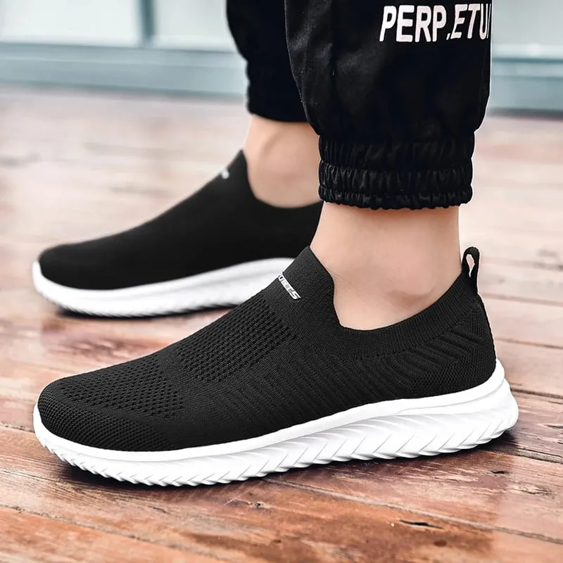 Uomini Vulcanize Scarpe Maglia Scarpe Da Uomo Leggere E Comode Scarpe Da Ginnastica da uomo 2025 Autunno Moda Slip On Appartamenti Scarpe Mocassini Maschili