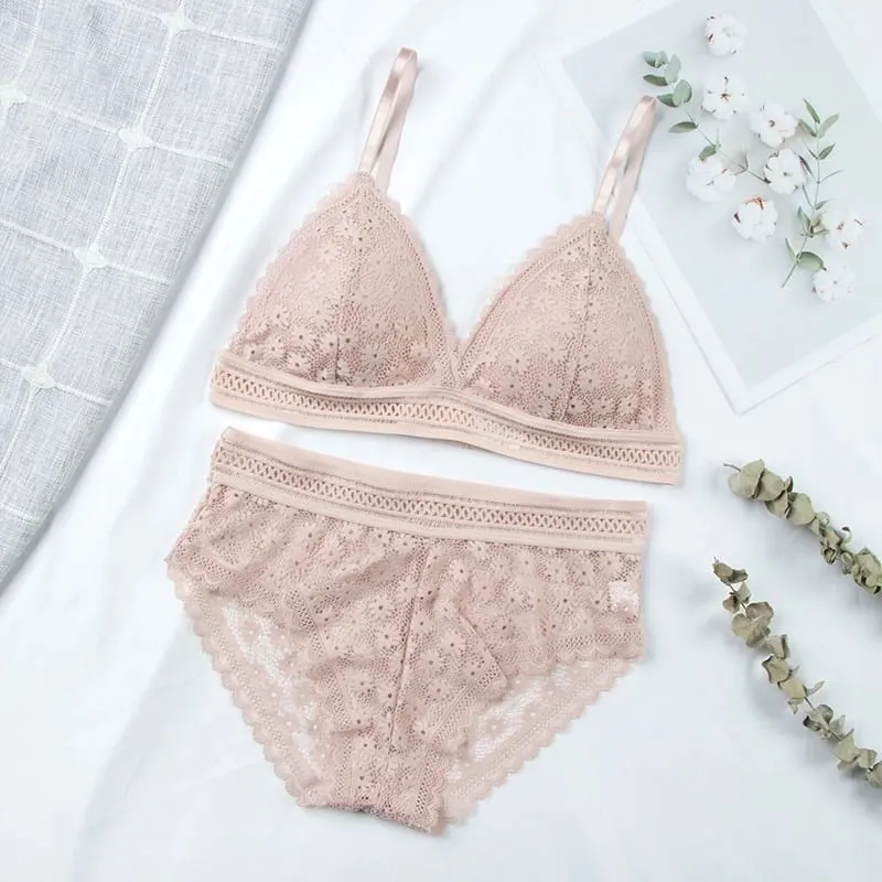 ผู้หญิงดอกไม้ลูกไม้ Bras สูทชุดชั้นในเบาะ Breathable เสื้อกั๊กเซ็กซี่ Hollow OUT Bralette บางชุดชั้นในหนึ่งขนาด — image 11