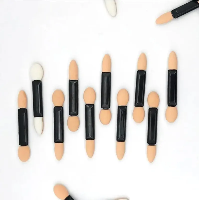 12 STK Øjenskygge Applikator Pro Svamp Dobbelt Endet Make Up Supplies Bærbare øjenskygge børster Nail Mirror Pulver børste — image 4