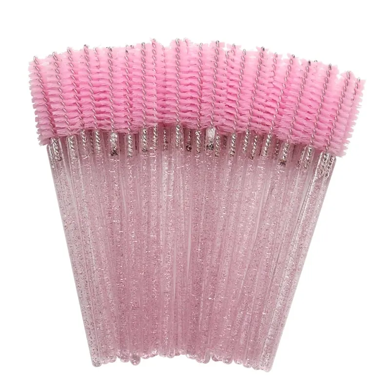 50pcs 반짝 이는 일회용 속눈썹 브러쉬 애플리케이터 완드 경기자 마스카라 눈썹 메이크업 도구 스풀러 빗 완드 스풀리 브러쉬 — image 18