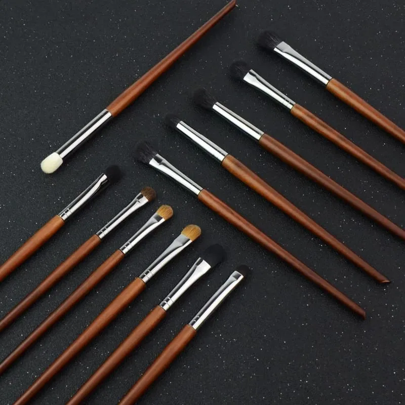 Pinceaux de maquillage pour les yeux, fard à paupières, surligneur, pli, détail des sourcils, brosse pour les yeux fumés, poils de chèvre, 1 pièce — image 5