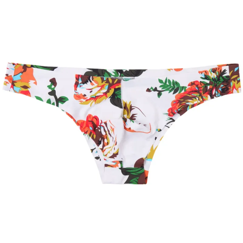Uomo sexy stile liscio morbido stampato intimo uomo mutande sottili uomo vita bassa bikini slip in seta ghiaccio intimo senza cuciture 817 — image 4