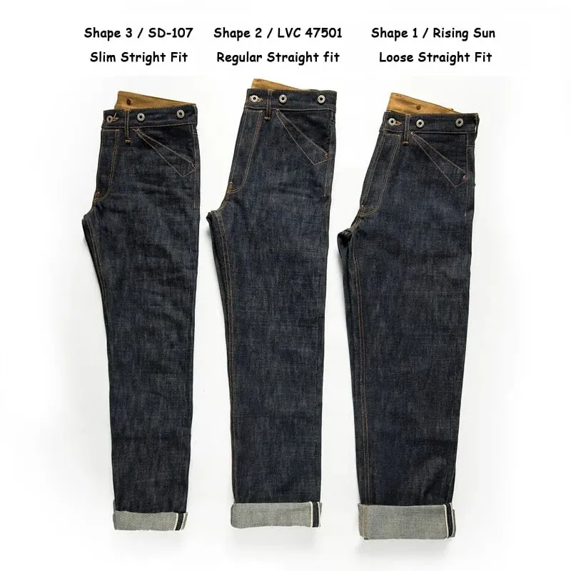 Red Tornado Blacksmith Buckle Back Jeans 16.5oz Mentah Selvedge Denim Kaki Lurus — image 2