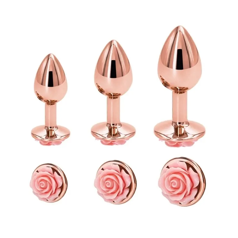 Rainbow Rose gold สีชมพูขนาดเล็กขนาดกลางชุดรูปหัวใจคริสตัลโลหะลูกปัด anal butt plug เครื่องประดับของเล่นสำหรับชายหญิง — image 9