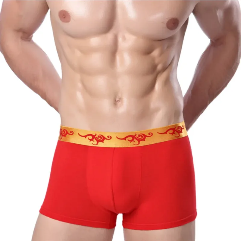 Pakaian Dalam Pria Boxer Merah Pernikahan Katun untuk Pria — image 14