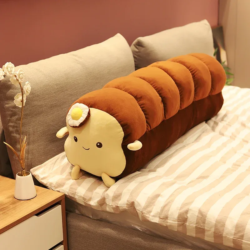 25/35 centimetri Uovo Fritto Peluche Sop Pane Tostato Cuscino Sorridente Carino Bruciato Marrone Cibo Peluche Supporto per la Schiena Cuscino Decor placante regalo — image 7