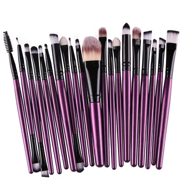 Set di pennelli per trucco da 20 pezzi Set di pennelli per trucco in polvere cosmetica Ombretto Eyeliner Fondotinta Miscela per fard Pennelli per trucco per donna di bellezza Maquiagem — image 9