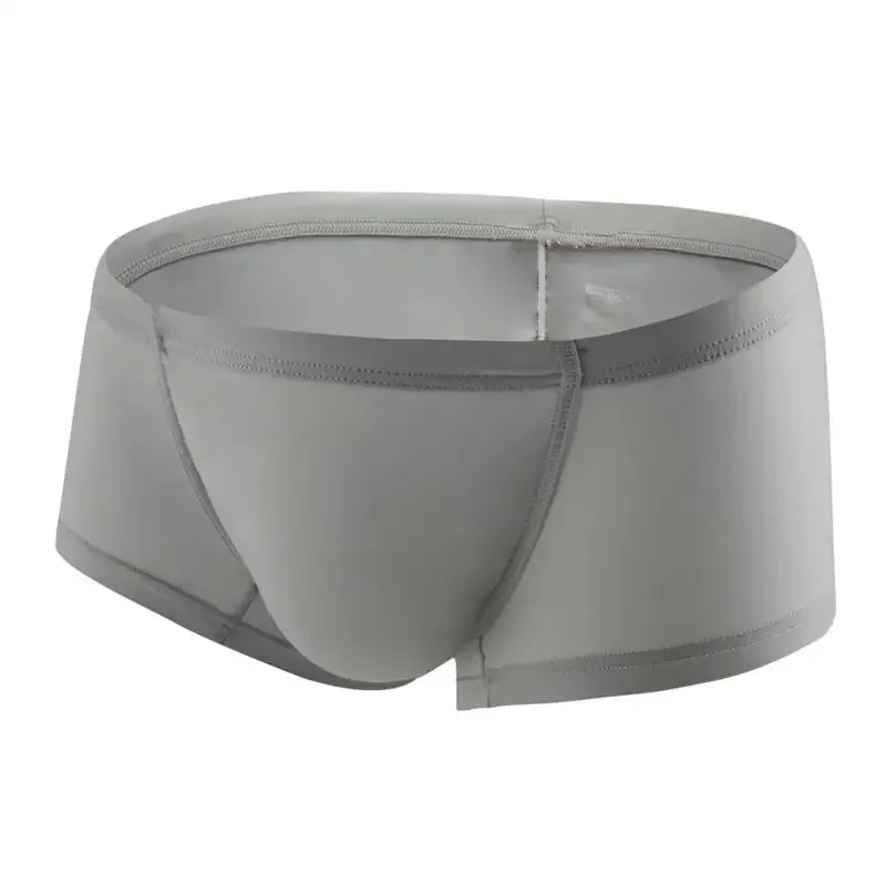 Biancheria intima da uomo sexy Boxer Solido sottile Mutandine di seta di ghiaccio Uomo Traspirante Vita bassa U Custodia convessa Mutande Uomo Cueca Calzoncillo — image 32