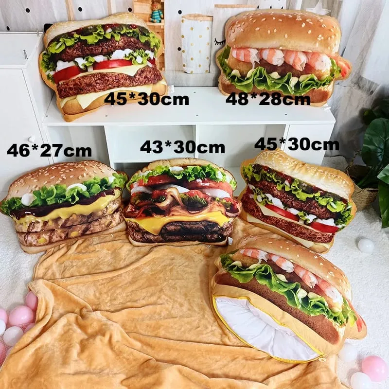 Plněný polštář na hamburger s přikrývkou a polštářkem 2v1 — image 8