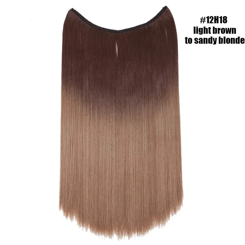 Synthetic Invisible Wire No Clips In Hair Extensions Secret Fish Line Hairpieces Hair Extensions For Women Daily — image 15