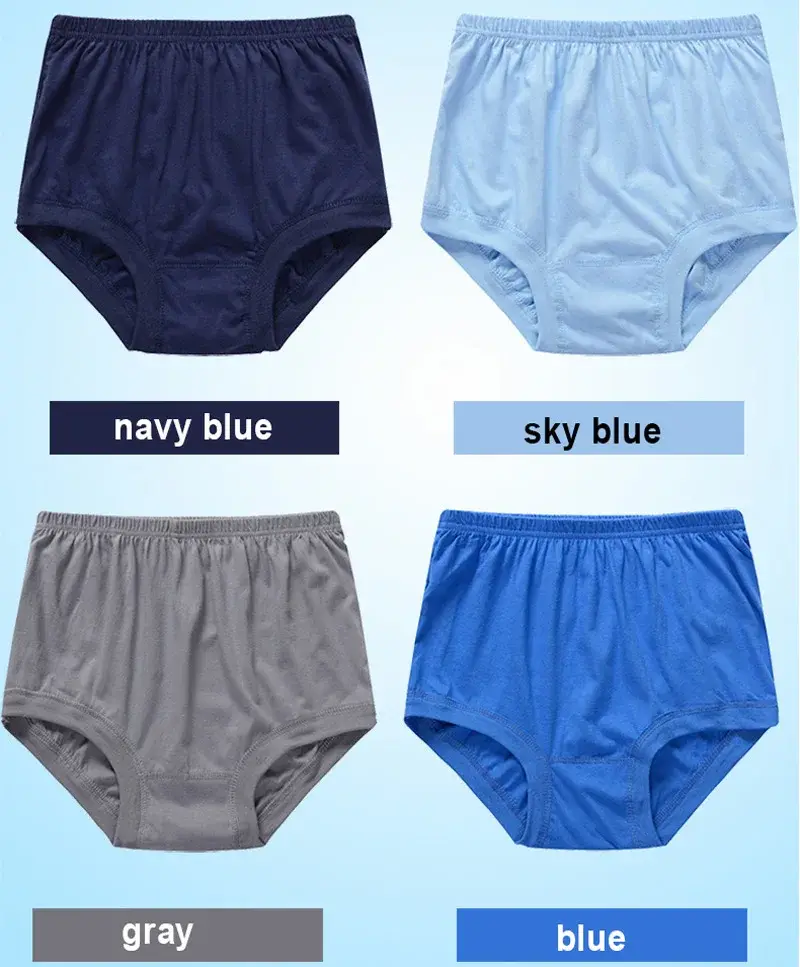 Men Briefs High Waist 100%Cotton Men Underwear Plus Size Cueca Masculina Soft Underpants Breathable Panties L-4XL For Daddy — image 5