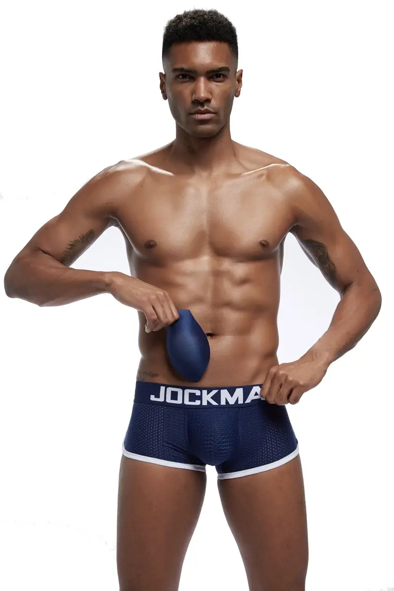 Intimo da uomo sexy Boxer da uomo imbottito migliorativo Parte anteriore e inferiore rimovibile Intimo gay in rete traspirante Primavera estate — image 6